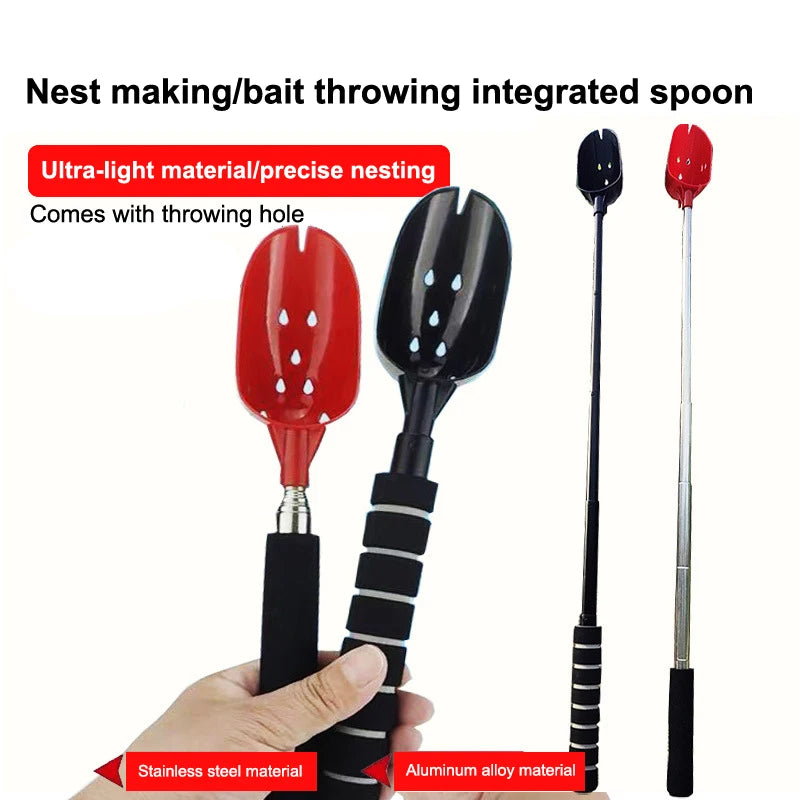 Handle Non Slip Retractable Fish Bait Casting Spoon Lightweight Zpaxo