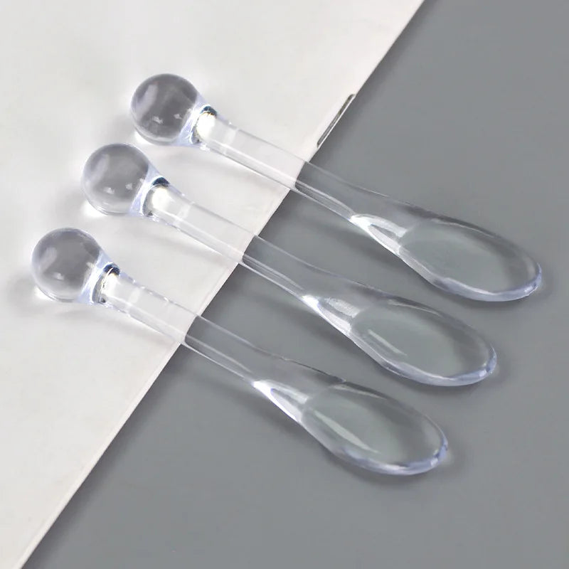 3PCS Eye Cream Applicator Spoon Roller Transparent Massage Stick Cosmetic Spatulas Wrinkle Facial Mask Skin Care Plastic Spoon Zpaxo 3PCS Clear