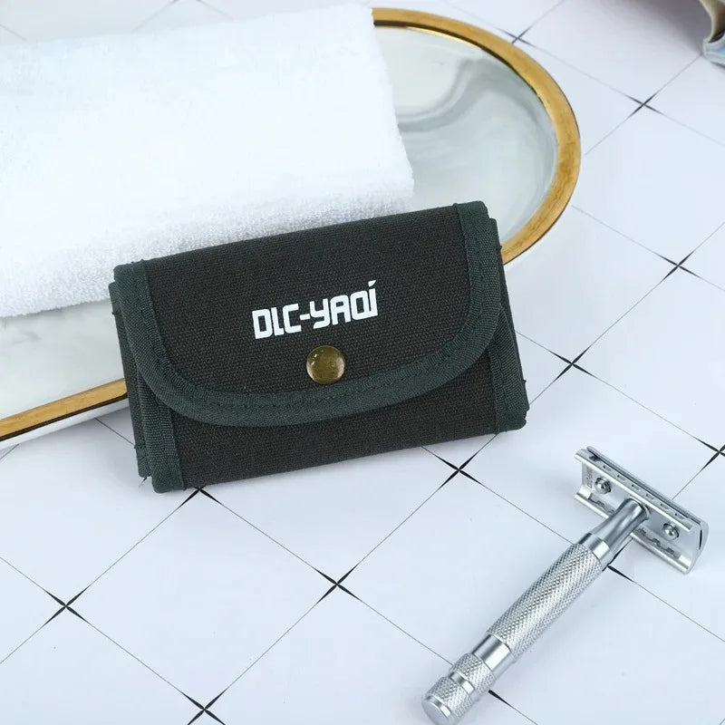 2026 Hot Sale YAQI Dark Green Color travel Bag Pouch for Men Shaving Safety Razors Zpaxo