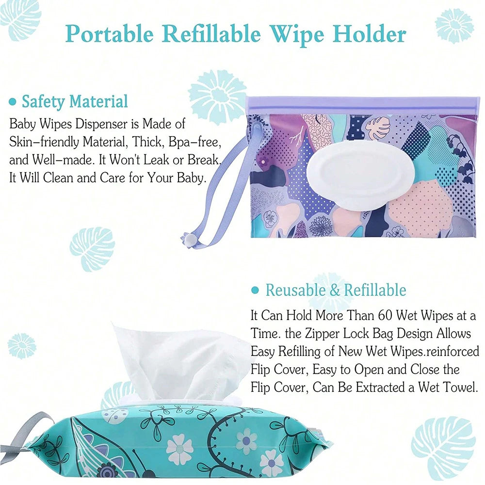 1/2/3/4Pcs Portable Wet Wipes Box Baby Wipe Dispenser Travel Refillable Wet Wipe Container Zpaxo