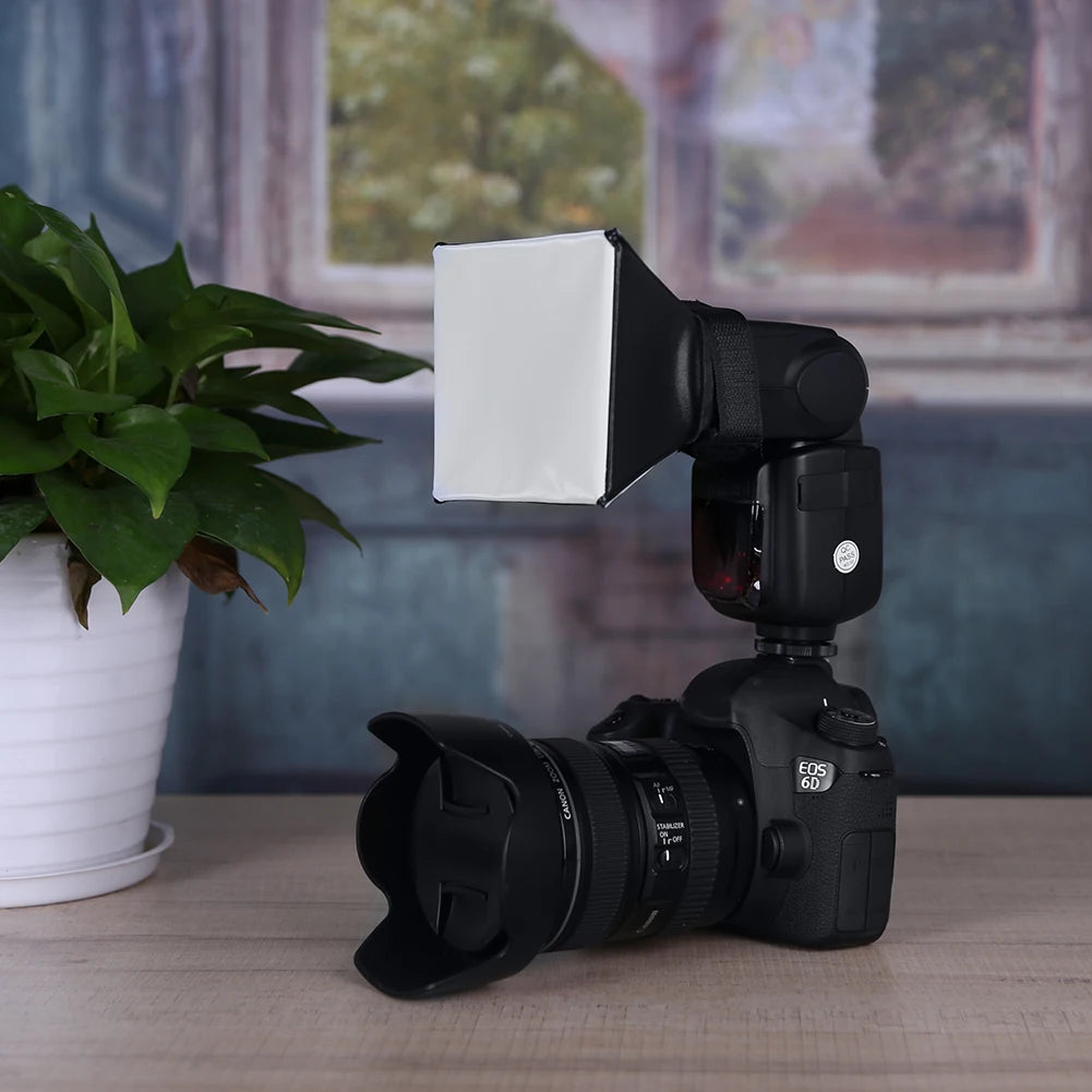 DSLR Photo Diffuser Soft Light Box 125x100mm DSLR Photo Flash Diffuser Light Soft Box Foldable Accessories for Canon for Nikon Zpaxo
