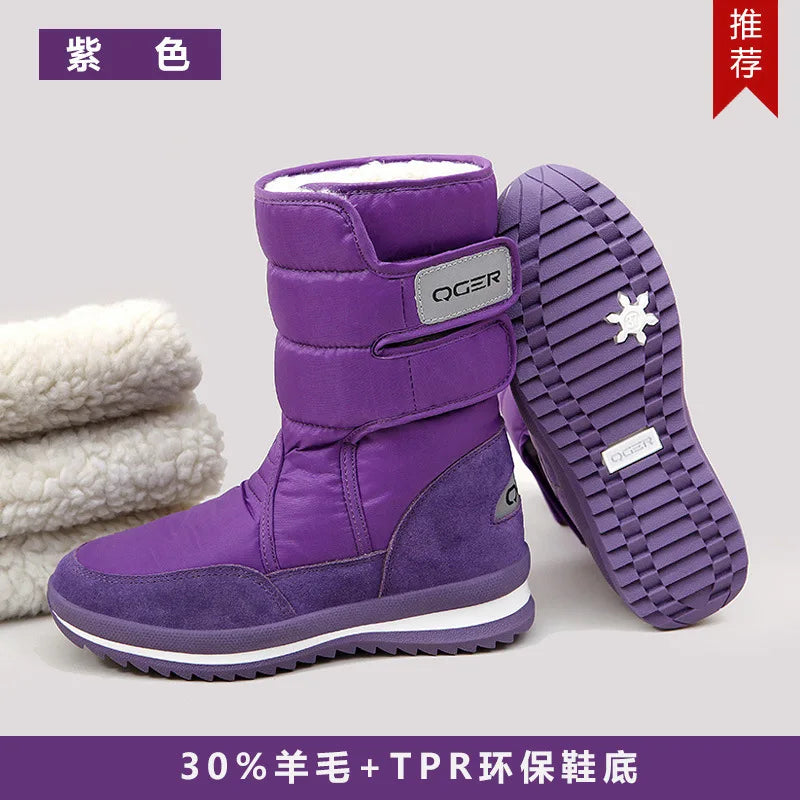 Women Snow Boots Space Deer Waterproof Dropshipping Fur Casual Ladies Zpaxo PURPLE 35(Insole 22.5cm) China Mainland