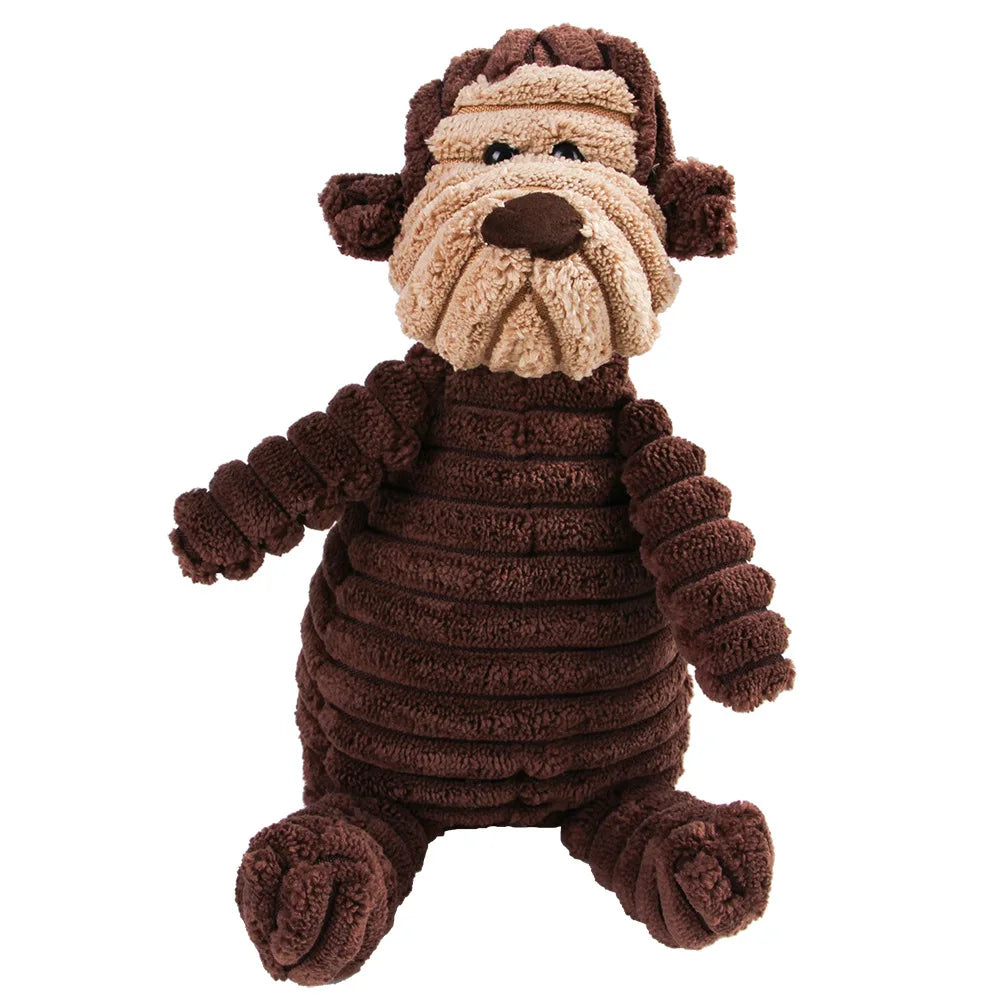 Corduroy Dog Toys Small Large Dogs Animal Shape Plush Pet Puppy