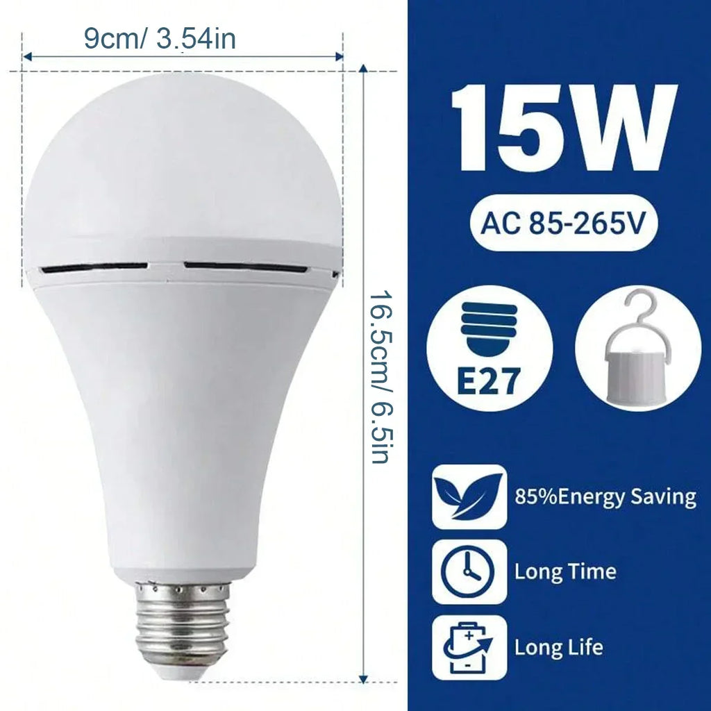 LED Rechargeable Camping Bulb – 7W–15W Portable Emergency Light