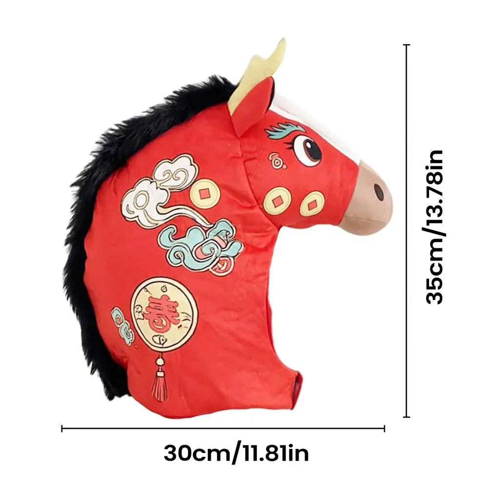 Horse Head Hat 2026 Year Plush Headwear Photo Booth Headgear Adults Zpaxo A China Mainland