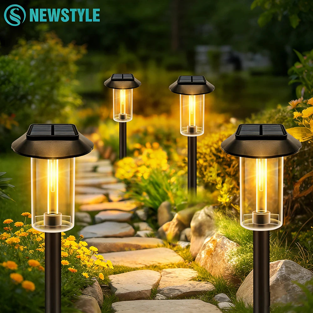 Solar Pathway Lights Outdoor 1/4Pcs Solar Powered Garden Lights Waterproof Decor Landscape Lighting Yard Lawn Walkway Driveway Zpaxo