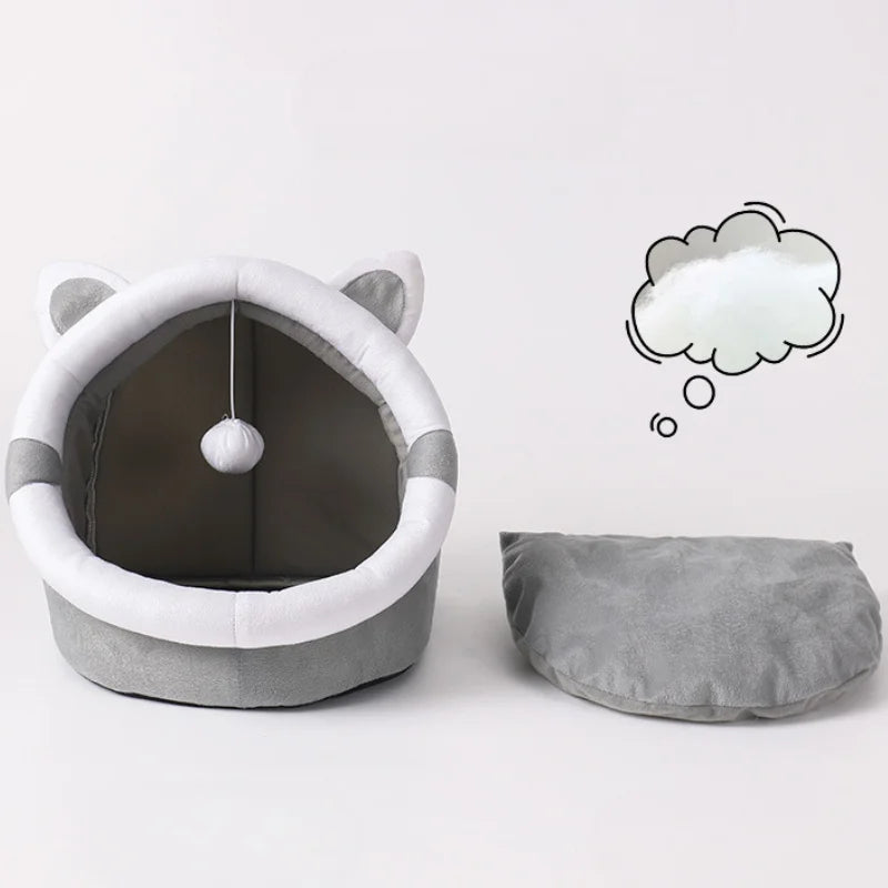 Deep Sleep Cat Cave Bed – Foldable, Washable Pet Bed for Cats Cat Cave Bed Zpaxo