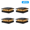 4x4 Solar Post Cap Light With 3 Lighting Modes Porch Light Waterproof IP65 Deck Lights For Wood Vinyl Posts Lighting Decor Zpaxo Tricolor-4PCS