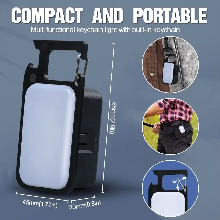 POCKETMAN Mini LED Keychain Flashlight – 4 Modes USB-C