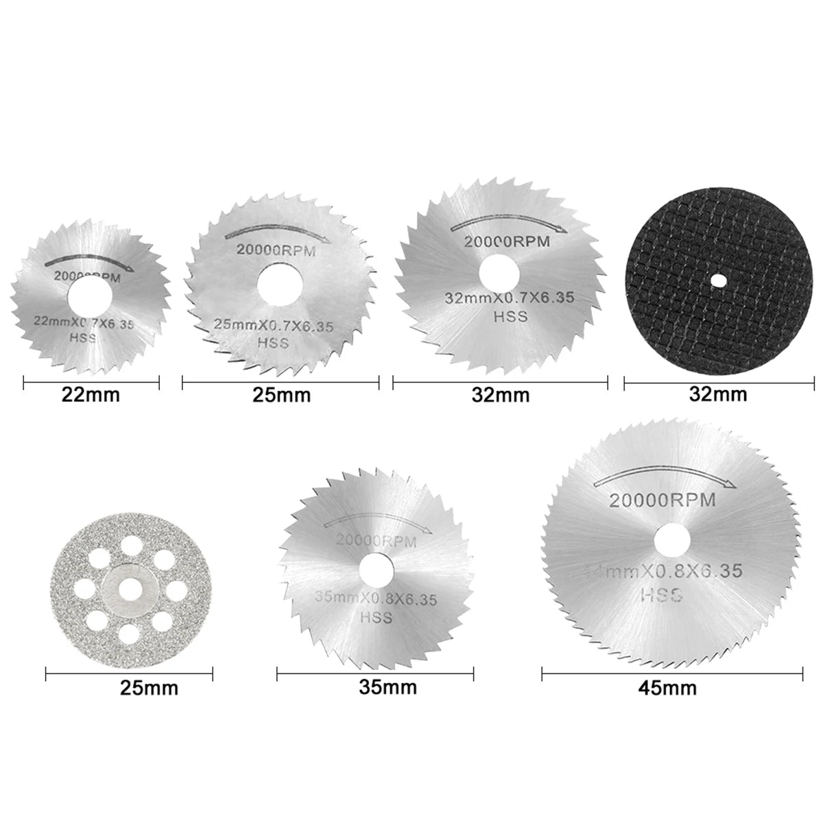 11/30/32pcs Mini Circular Saw Blade Set Sanding Grinding Wheel Cutting Disc for Dremel Metal Cutting Rotary Tools Accessories Zpaxo 30 pieces