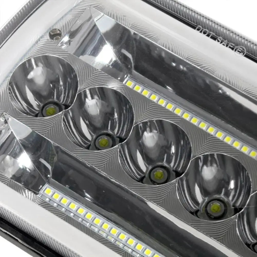 Amber DRL Led Headlights 6000 K White Square Design Automotive Zpaxo
