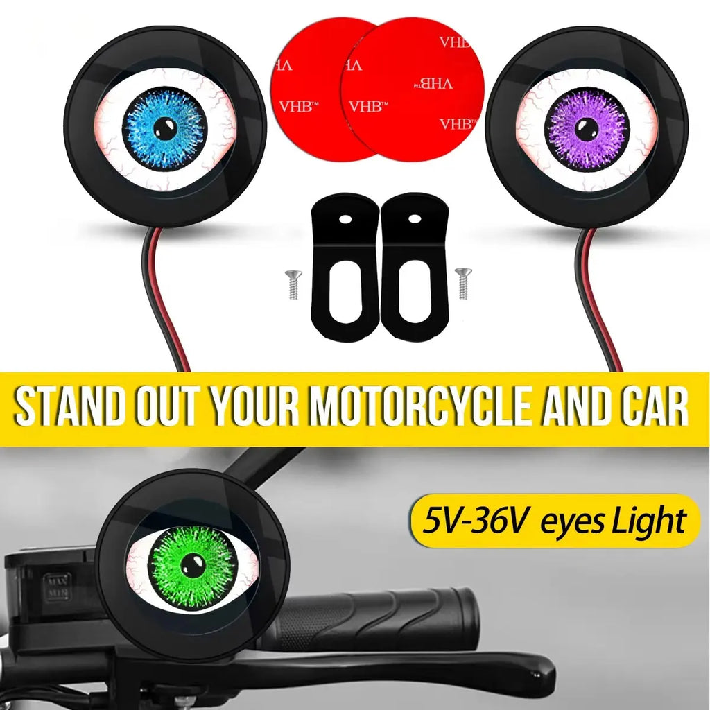 3D Devil Eye LED Motorcycle Decorative Light | 5V–36V Kit LED Decorative Light Zpaxo