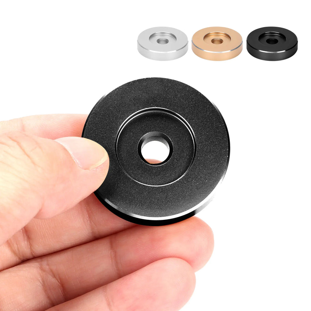 45 RPM Record Aluminum Turntable Adapter Large Hole Conversion Sheet Vinyl Black Clamp Adapter for Most Big Hole Records Zpaxo