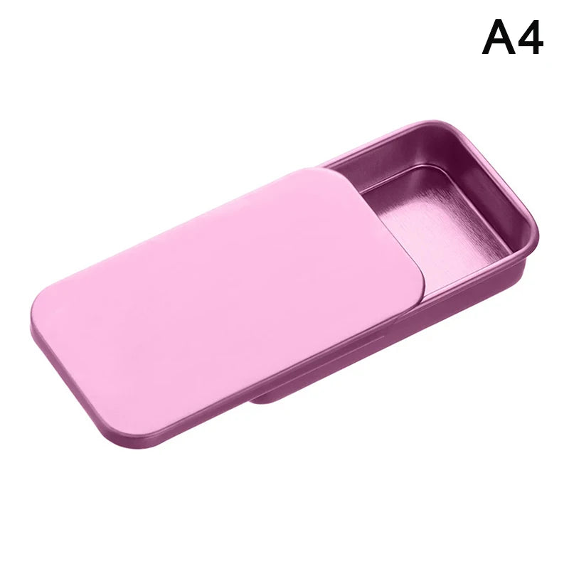 CMTinplate Box Slide Lid Push Pull Drawer Balm Portable Mini Zpaxo A4