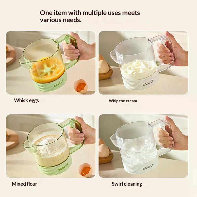 Salad Dressing Shaker Bottle Semi-automatic Stirring Cup Kitchen Egg Zpaxo