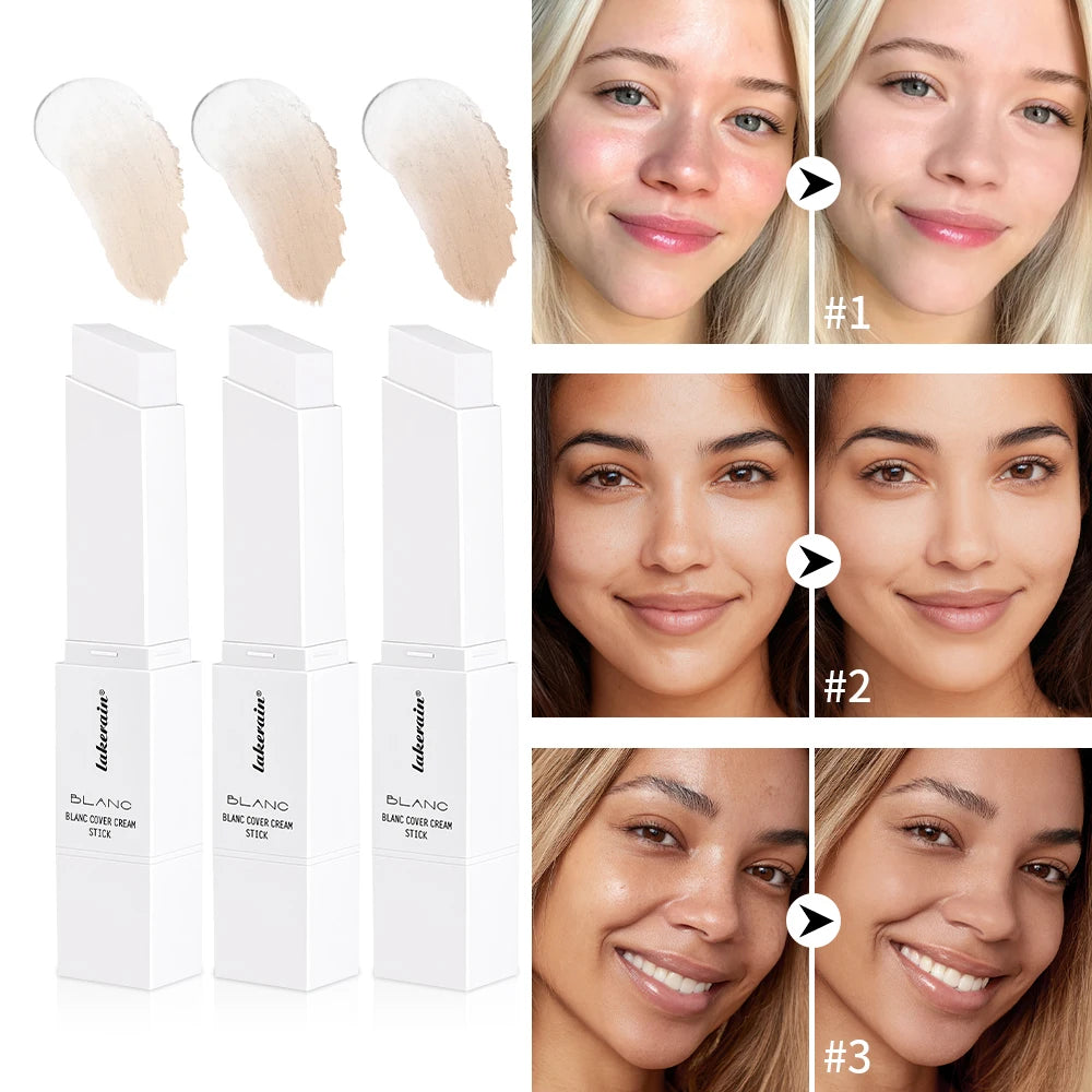Blanc Cover Cream Stick Color Changing Foundation with Detachable Brush Coverage Changing Foundation Stick Base Makeup Zpaxo