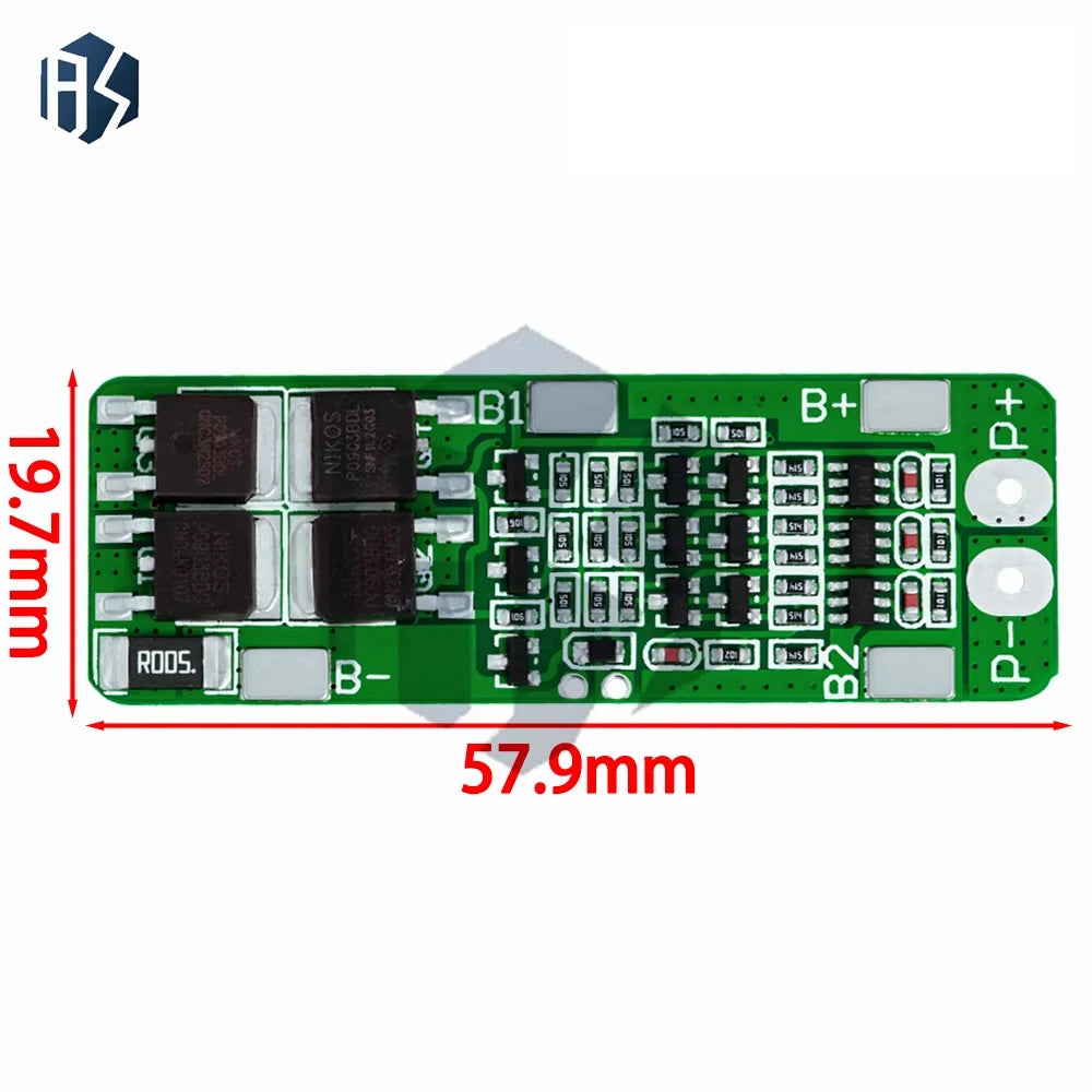 3S 12 6V 15A BMS Charger Module 18650 Li-ion Lipo Batteries Zpaxo