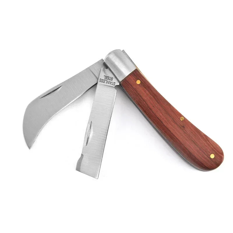 SUITU Folding Grafting Knife – Stainless Steel & Rosewood