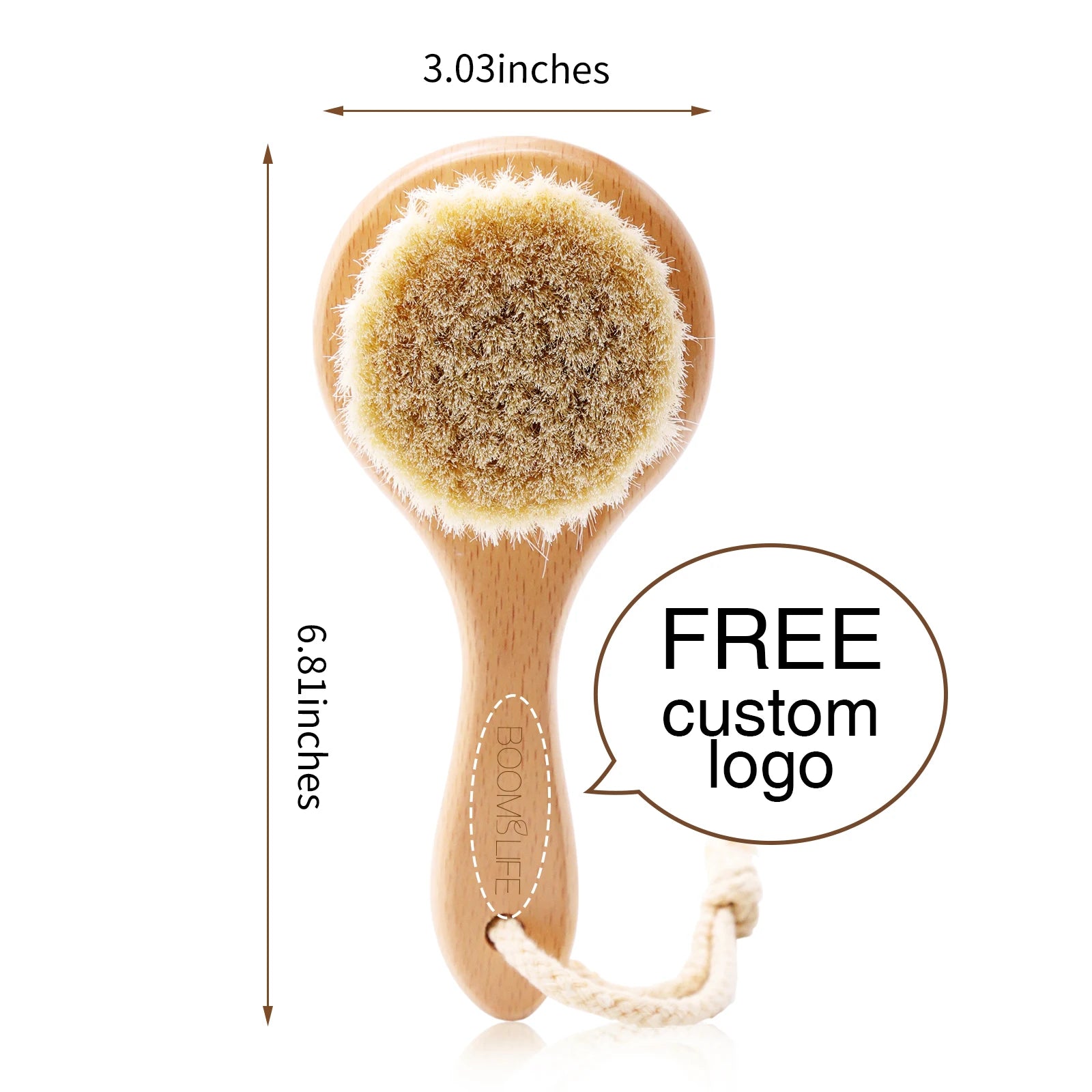 Face Cleansing Brush Face Cleansing Brush For Deep Pore Cleansing Face Professional Fiber Exfoliating Wood Handle Brush Zpaxo round brush