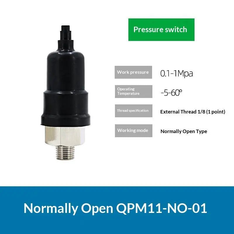 ▶1Pcs G1/8 G1/4 Automatic Controller QPM11 NO NC Adjustable Air Pressure Switch 0.1-1Mpa Hydraulic Diaphragm Zpaxo QPM11 NO 01
