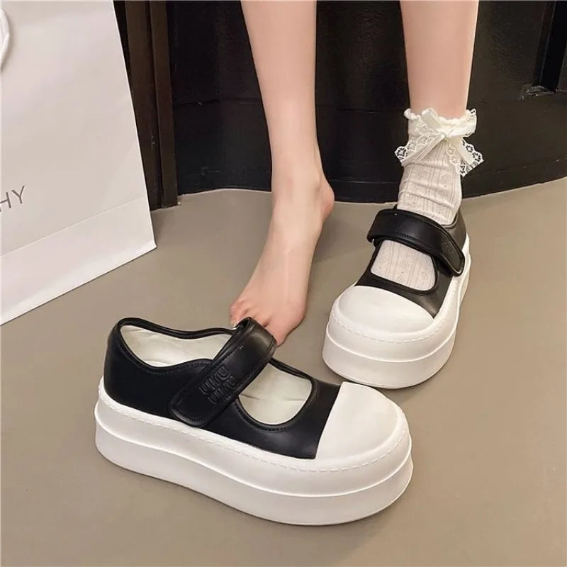 Uniform Canvas Shoes Female Hong Kong Taste Niche Retro Big Head