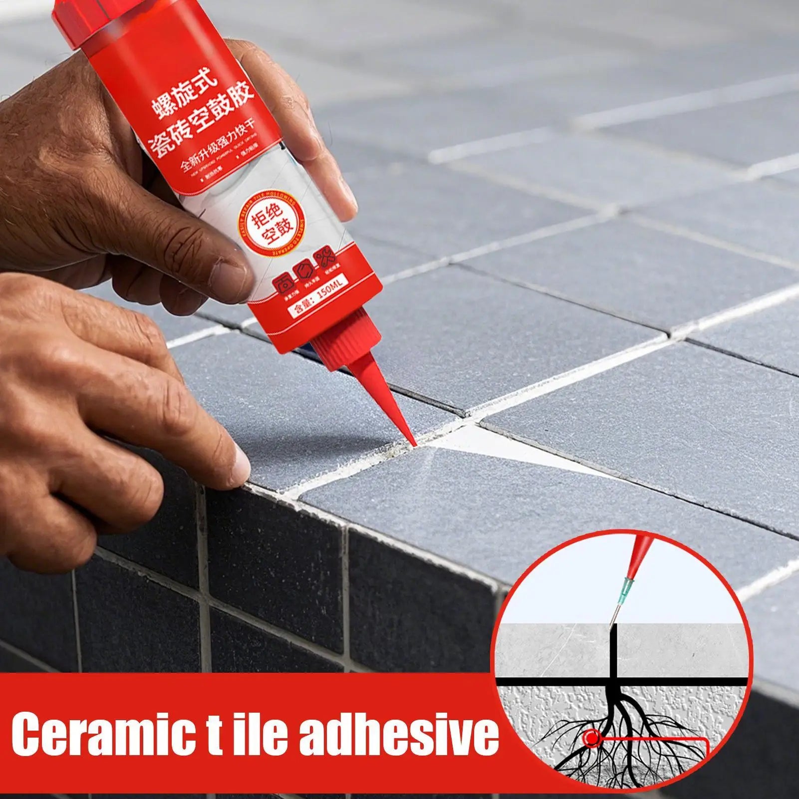 Grouting Adhesive For Floor Tiles Drumming Adhesive Strong Fast Drying Spiral Tile Adhesive Quick drying ceramic tile Zpaxo