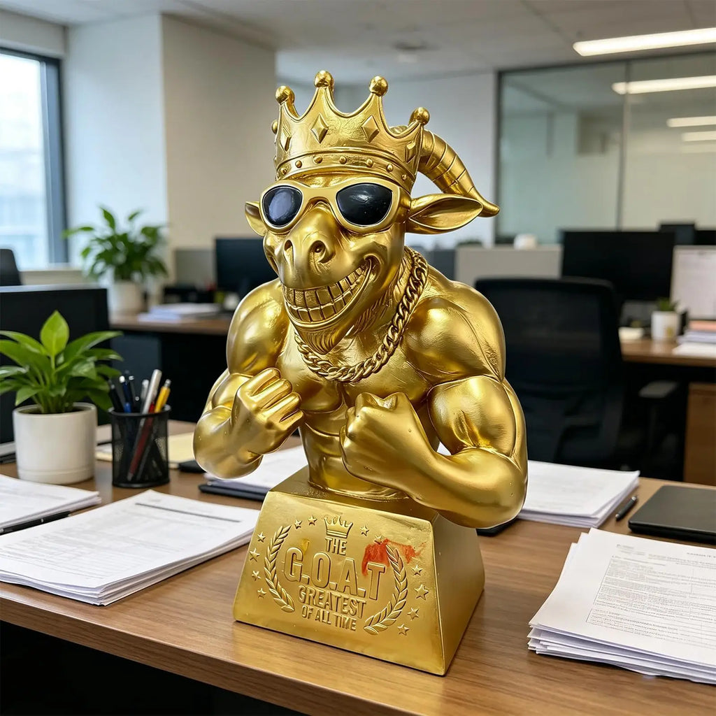 Goat Award Muscle Goat Football Player Award Humorous Desk Figurine for Players Winners Athletes Captains League Home Apartment Zpaxo