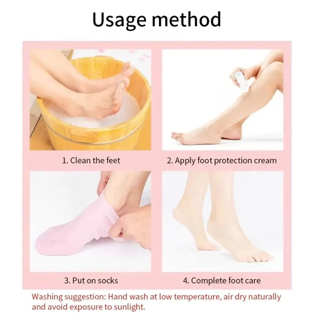 Silicone Foot Care Socks Pain Relief Anti Cracking Dead Skin Remove Protector Waterproof Moisturizing Gel Socks Women Zpaxo