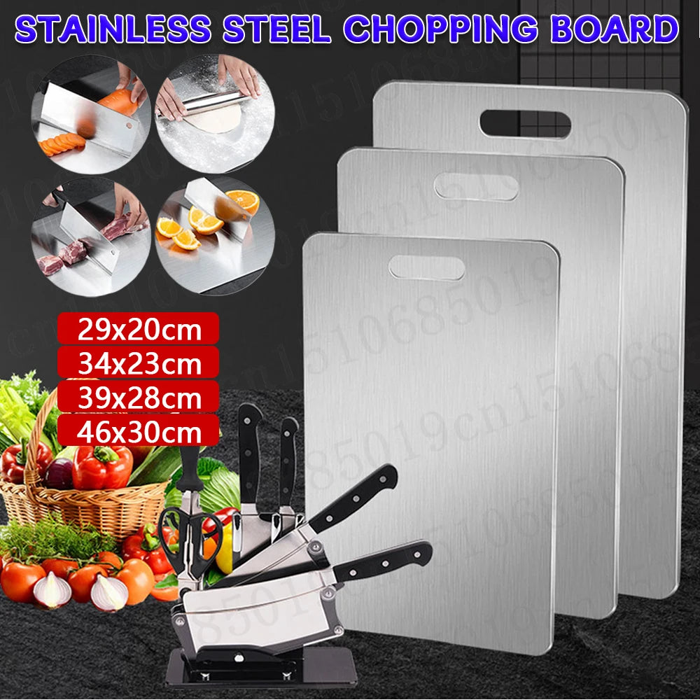 Stainless Steel Cutting Board Double Sided Chopping Easy Clean
