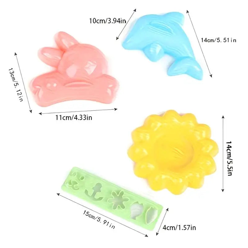 4-Piece Animal Sushi Mold Set – Rabbit & Dolphin Bento Maker