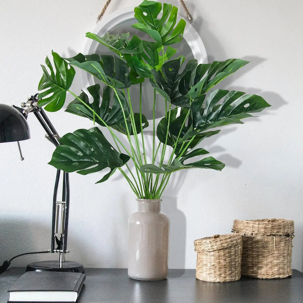 Large UV Resistant Artificial Monstera Leaves | Tropical Faux Greenery
