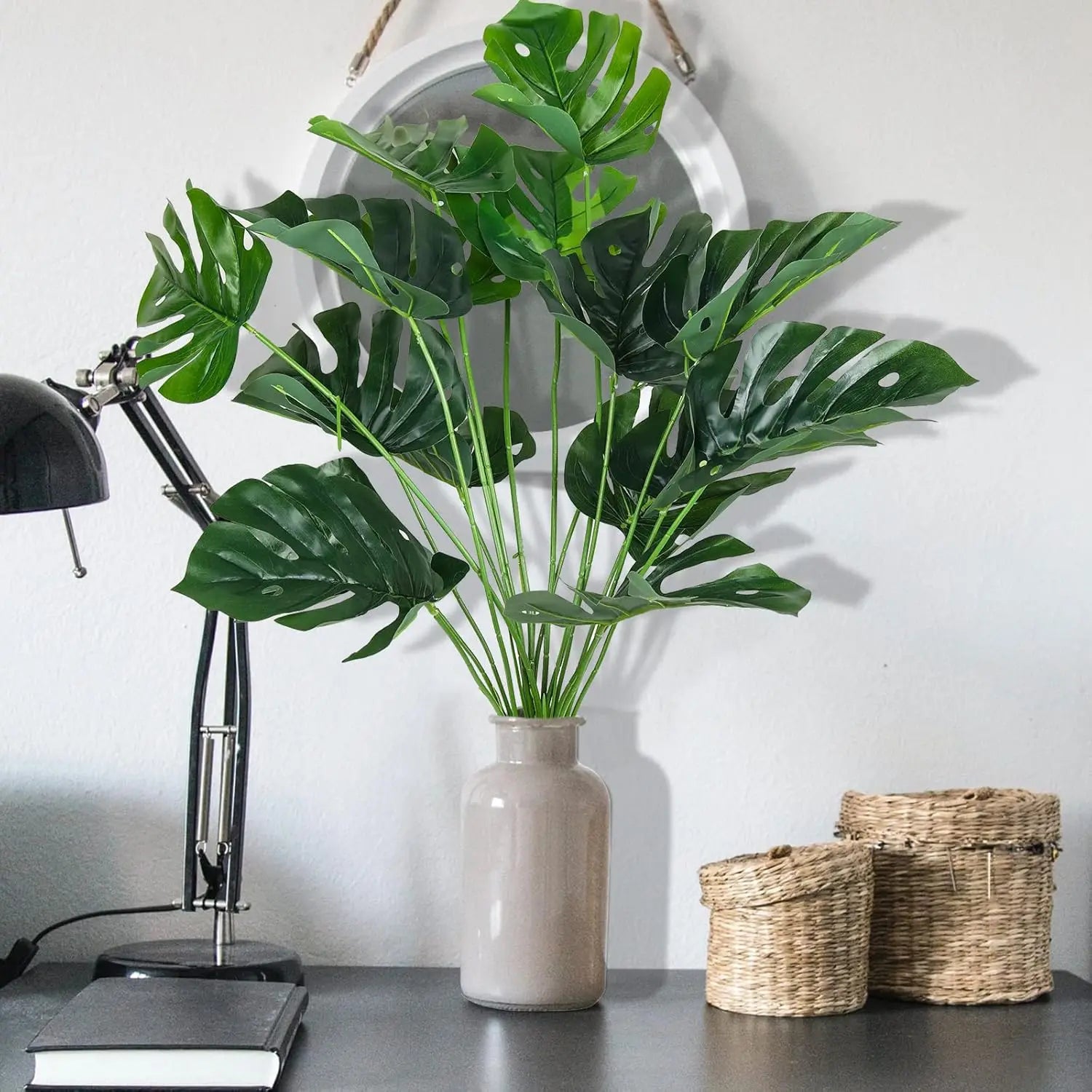 Large UV Resistant Artificial Monstera Leaves | Tropical Faux Greenery