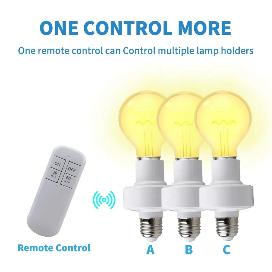 Smart Lamp Holder 433MHz RF Remote Control Smart Timing Bulb Base For Bedroom Kitchen Living Room Home Lighting Automation Gear Zpaxo