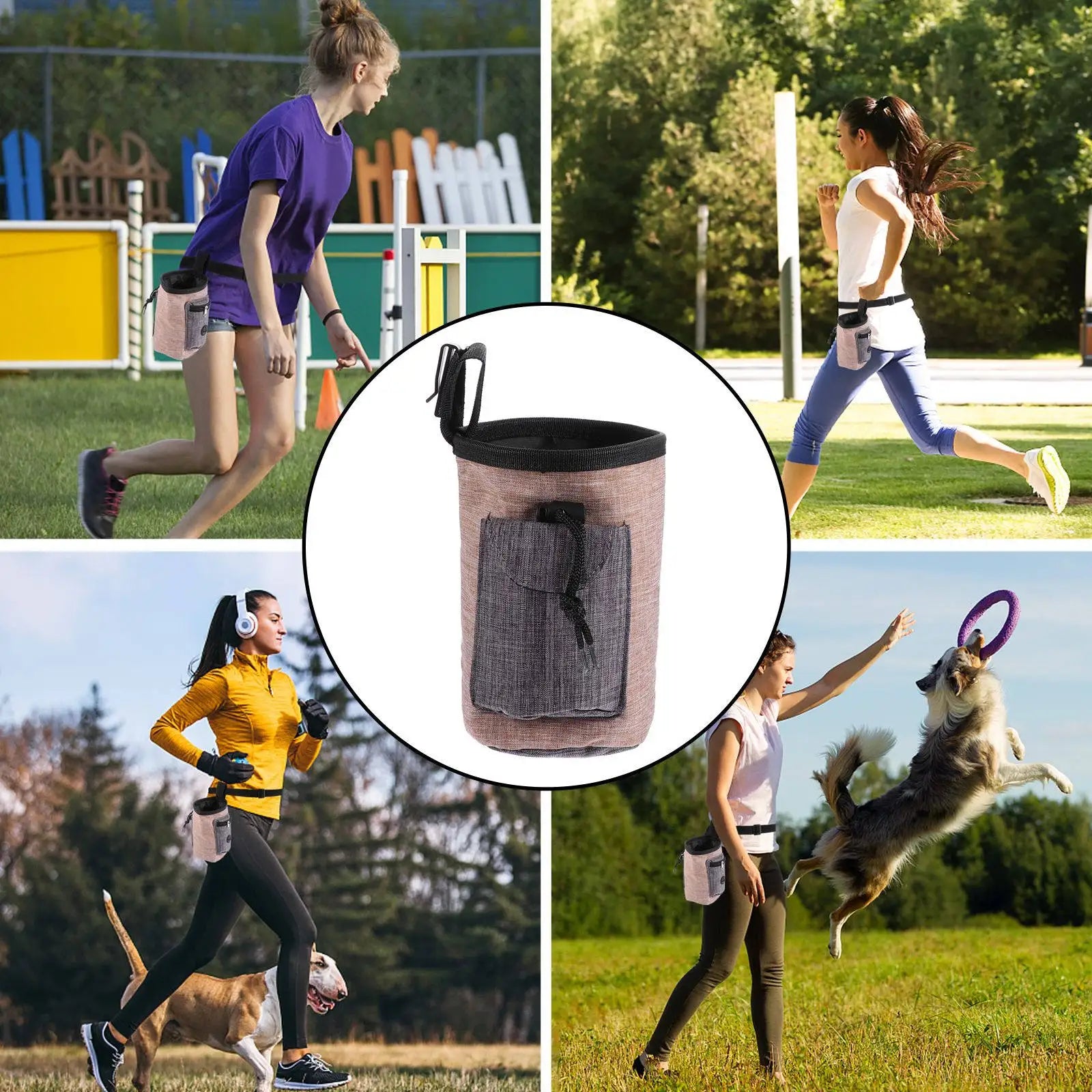 Dog Supports Pouch Drawstring Elastic Waist Bag Obedience Puppy