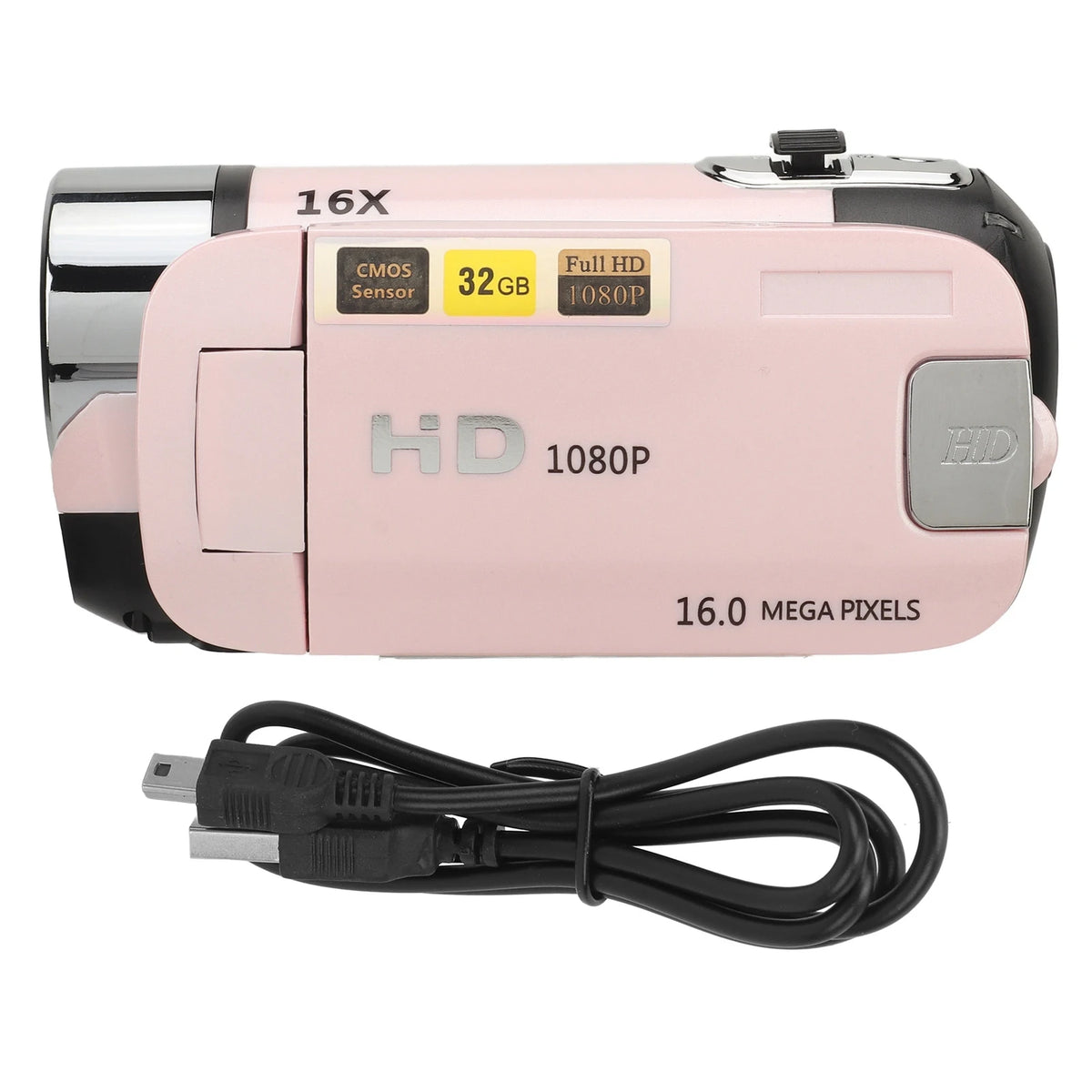 16MP Digital Camera Video Recorder USB Port Connection 1080P Zpaxo Pink