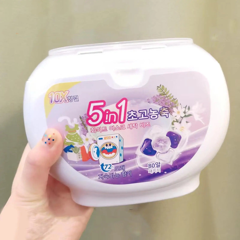 Laundry Pods 5In1 Stain Remover 80 Pacs Detergent Softener Fresh