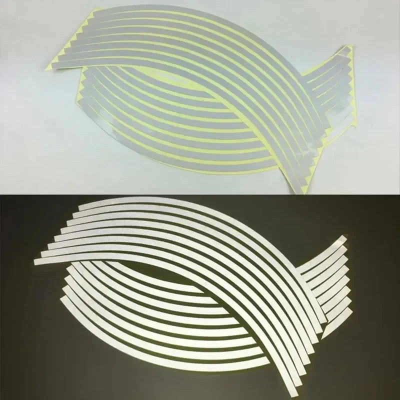 Reflective Motorcycle & Car Rim Tape Strips – Wheel Decals