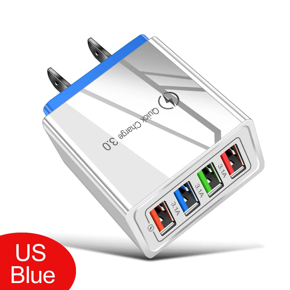 Iphone 14 USB Charger Quick Charge 3 0 Samsung Xiaomi Mi Tablets Zpaxo US Blue