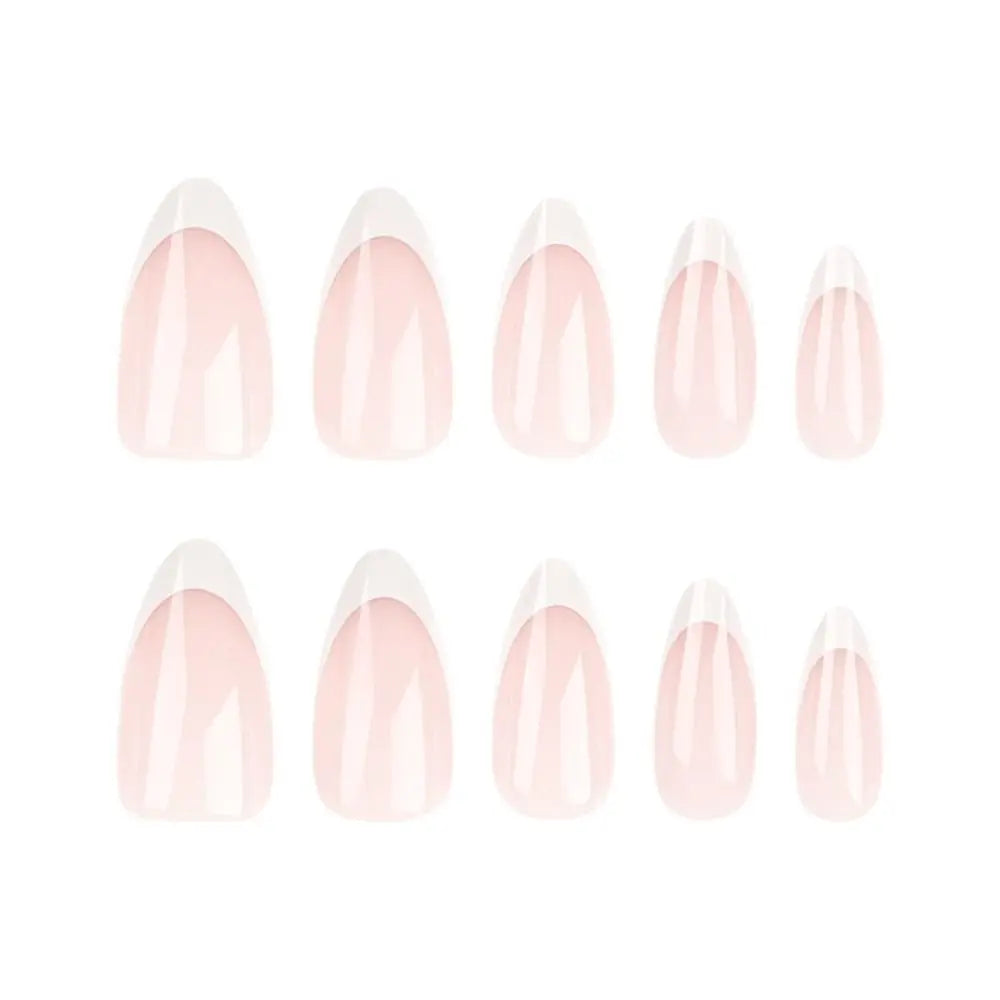 Manicure Long Almond Ballerina False Nails Flowers Glitter French Zpaxo