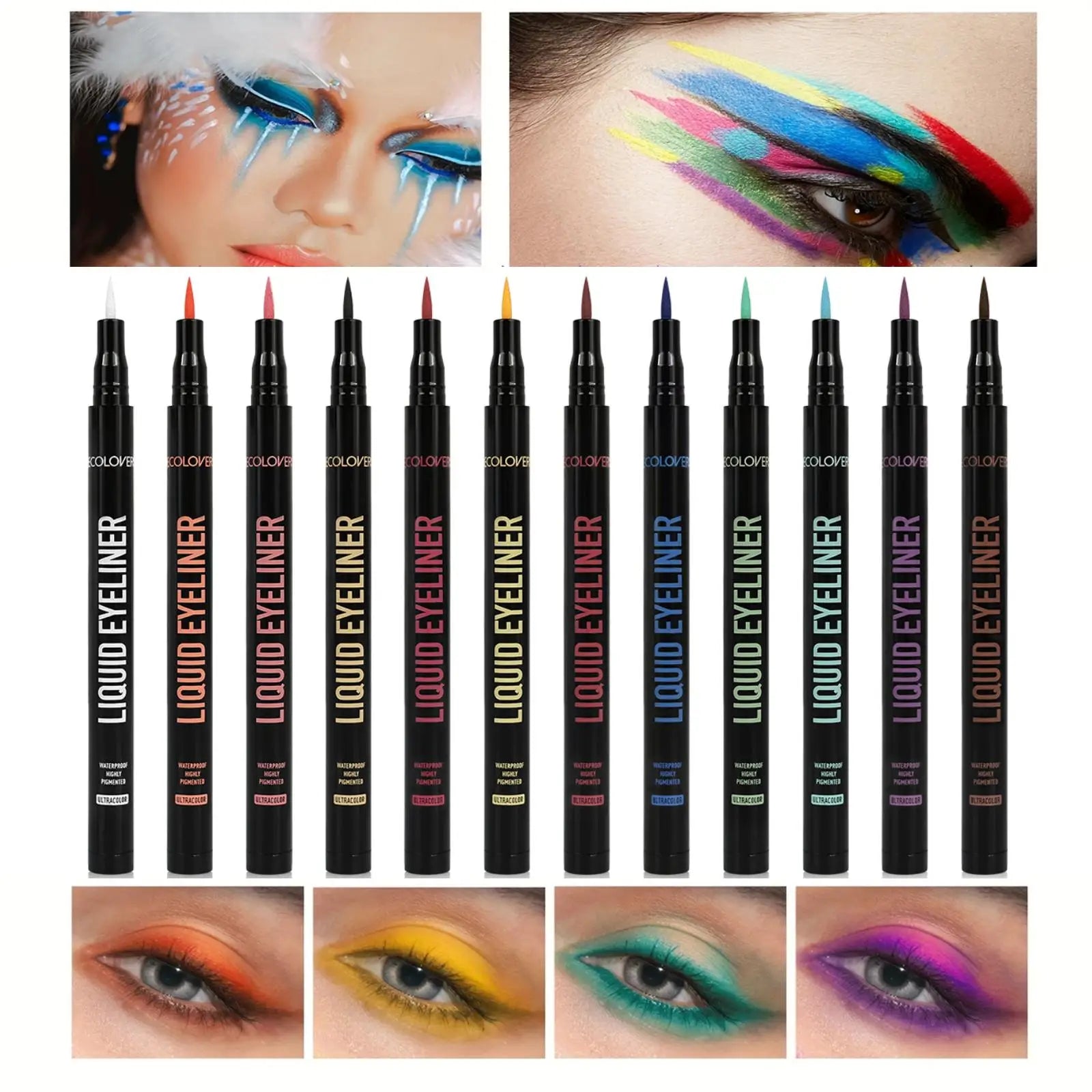 1PC Matte Waterproof Liquid Eyeliner - Green/Blue/Red/Purple, Quick Drying, Gentle Texture, Long-lasting, Fine Tip, Waterproof Zpaxo
