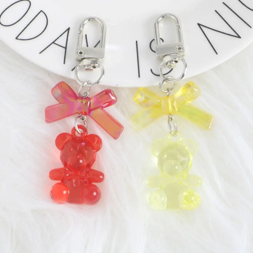 Bag Decoration Resin Gummy Bear Keychain Candy Heart Cute Car Keyring Zpaxo