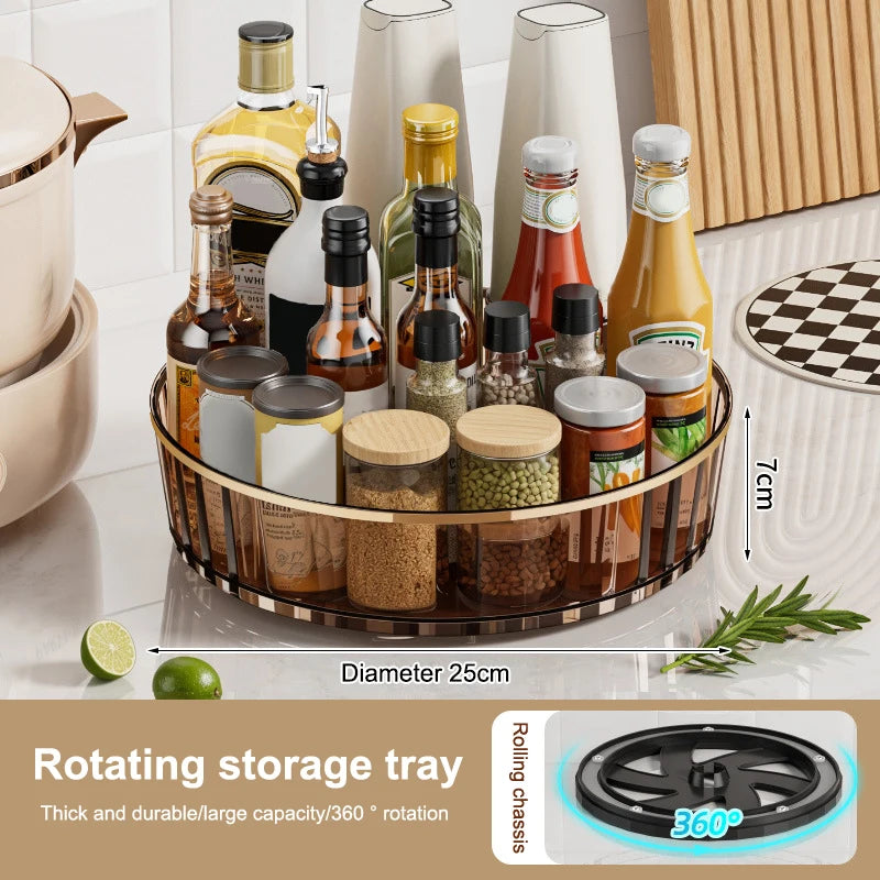 CM360 Rotating Seasoning Storage Rack Kitchen Spice Non-slip Cabinet