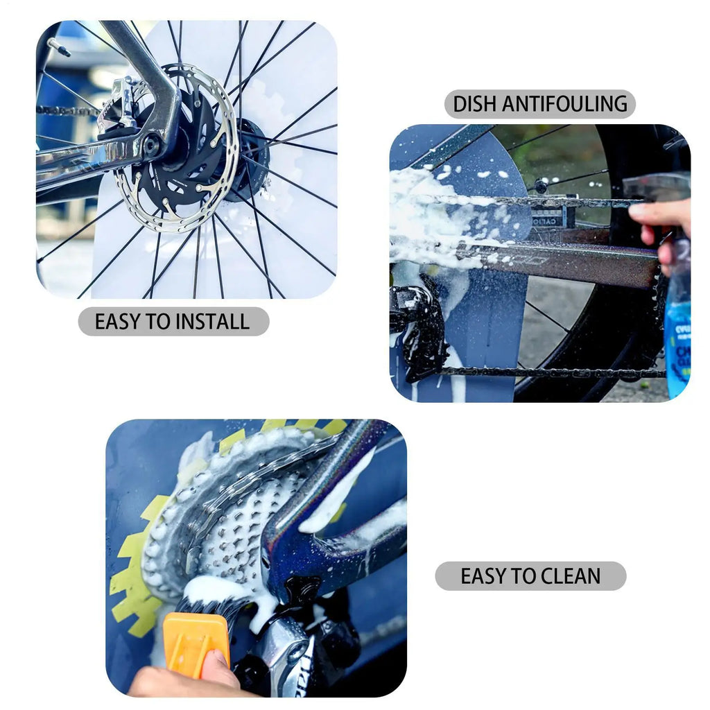 Cycling Disc Brake Wash Baffle Bike Wheel Disc Protector Bicycle Anti-oil Cover Cleaning Road Bike Disc Wash Anti-fouling Plate Zpaxo