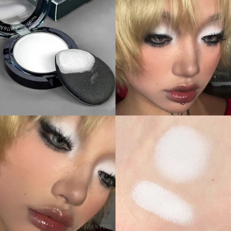 White-Natural 3D Brightening Eyeshadow Matte Highlighter Contour Palette Long-Lasting Eye Makeup Plate Brighten Face High Gloss Zpaxo