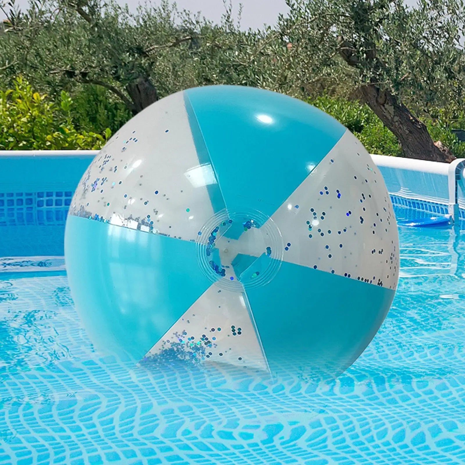 Beach Balls Pool Glitters Inflatable Clear Ball PVC Reusable Toys Fun Zpaxo