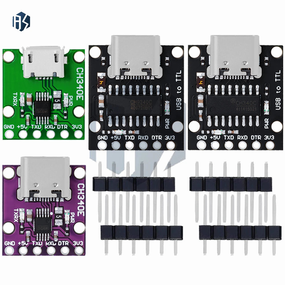 1PC Pro Mini CH340N SOP8 USB-to-TTL Serial Converter Module – Compatible with CH340G/E/C & for Arduino Zpaxo