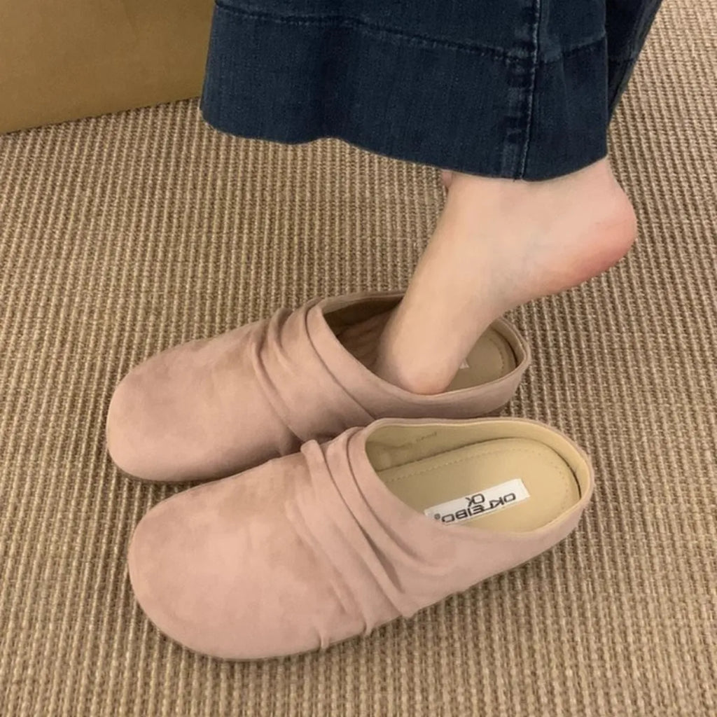 Flat Shoes for Women Thick Soled Soft Boken Shoes for Women Spring Autumn 2025 New Outerwear Retro Round Toe Ladies Shoes Zpaxo
