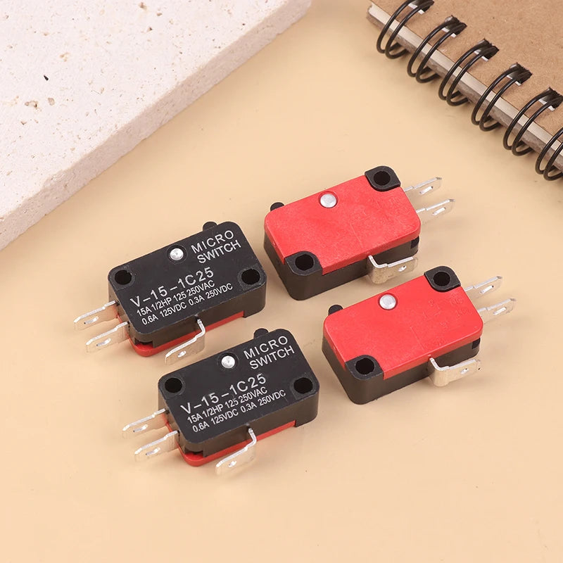 10Pcs Micro Switch V-15-1C25 Silver Point V-15-1C25 Microwave Oven Contact Switch Copper Point Tact Switch Limit Microswitch Zpaxo