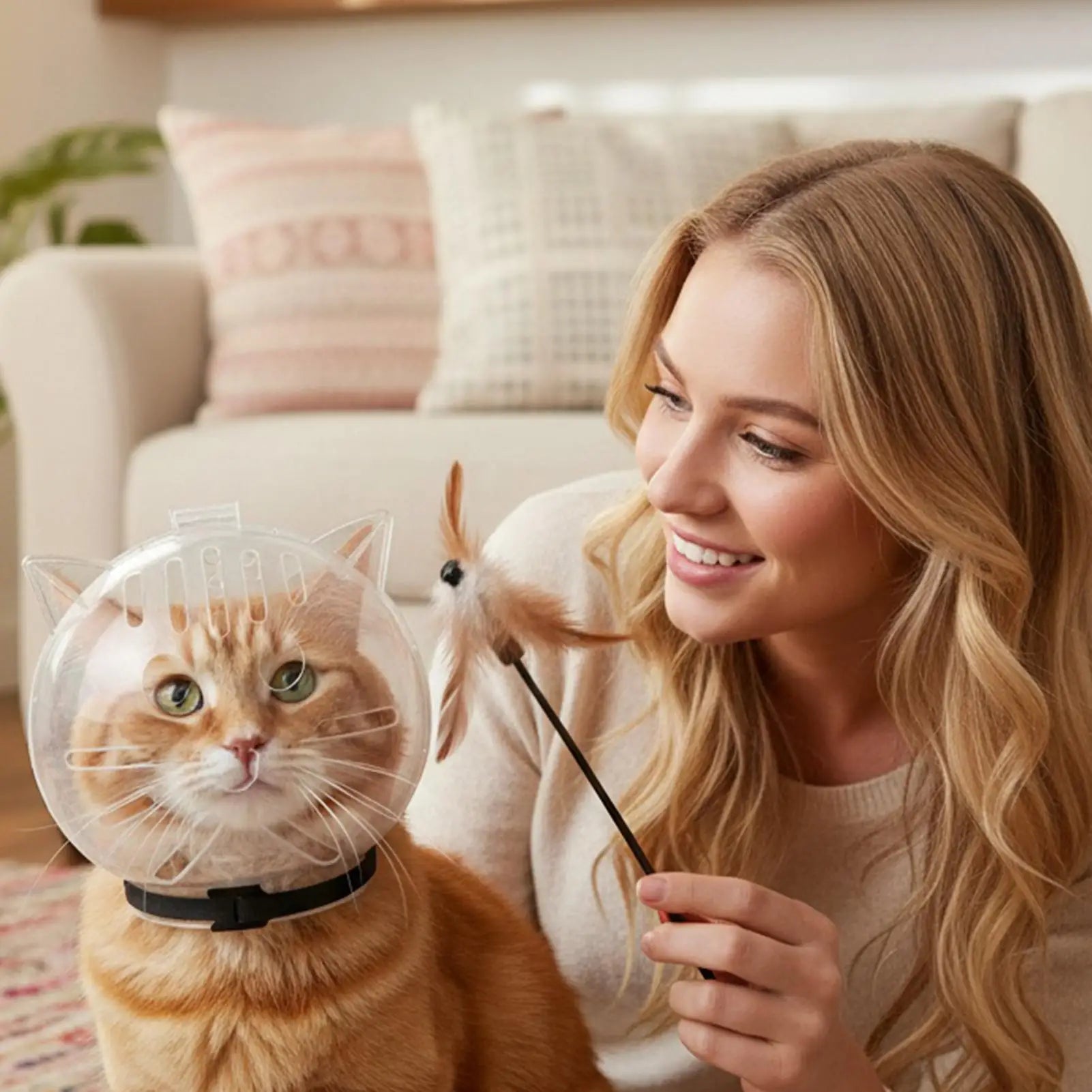 Cat Bubble Muzzle Transparent Breathable Face Cover Cat Hood for Small Dogs Bathing Shedding Nail Trimming Shower Behavior Zpaxo