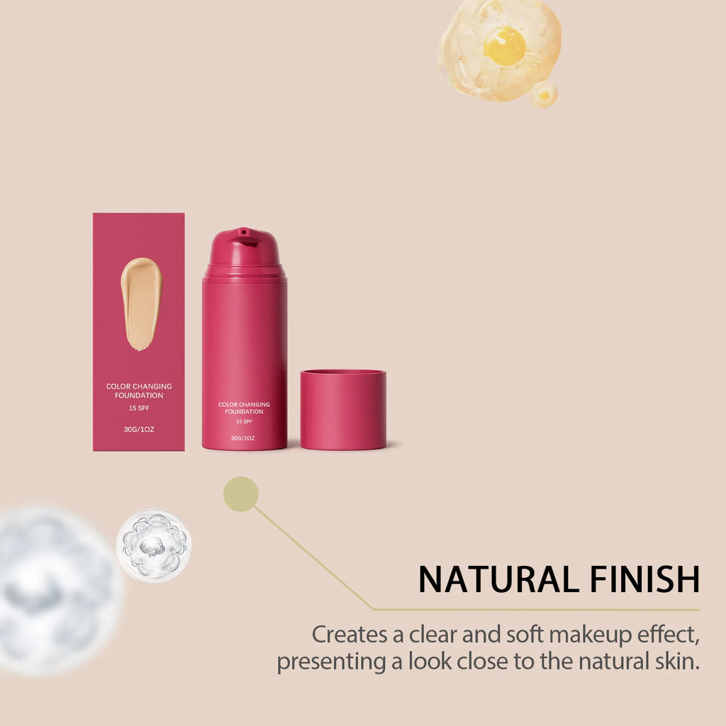 Natural Color-Correcting Foundation with Warm Tone, Facial Skin Evening, Soft Makeup Feel,Long-Lasting Luminous & Sheer Coverage Zpaxo